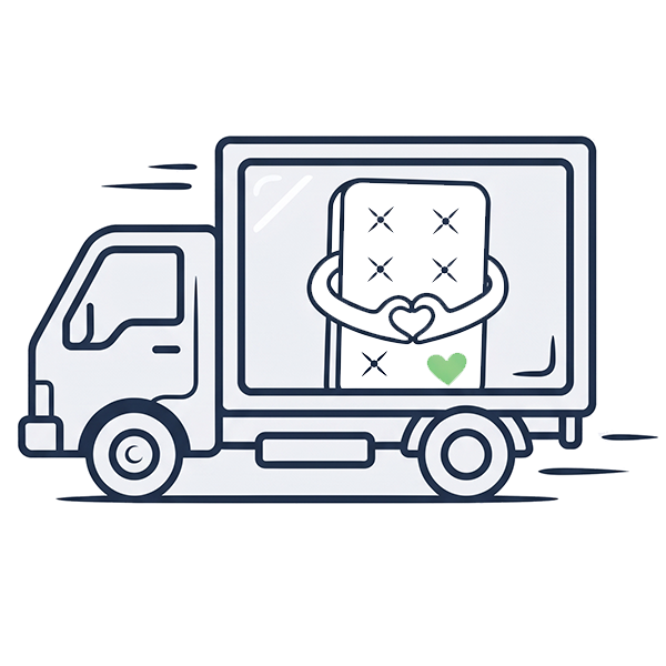 Delivery truck collecting a mattress